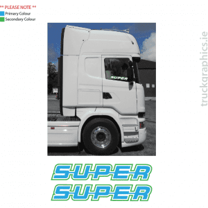 Scania Side Window SUPER Outline 2 Colours Sticker